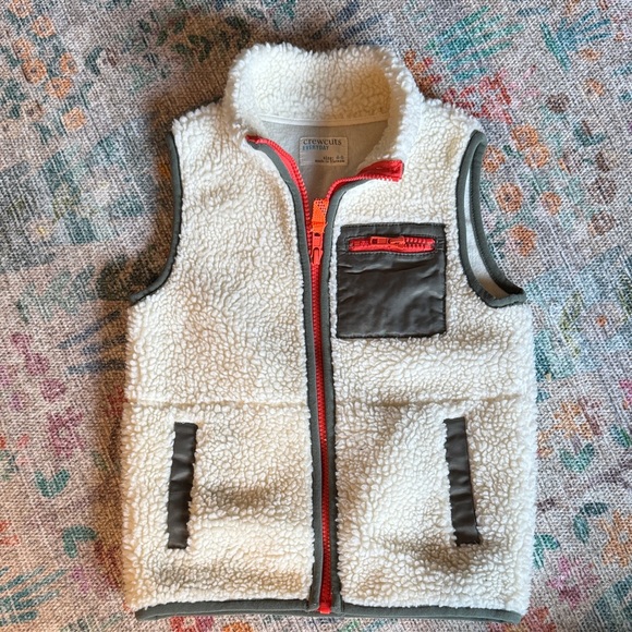 Crewcuts Other - Crewcuts Sherpa Cream/Olive Green Kids 4/5 Vest Like New